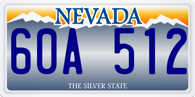 NV license plate 60A512