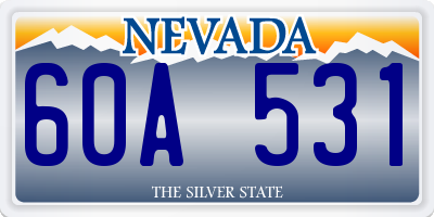 NV license plate 60A531