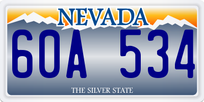 NV license plate 60A534