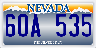 NV license plate 60A535