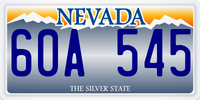 NV license plate 60A545