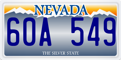 NV license plate 60A549