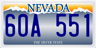 NV license plate 60A551