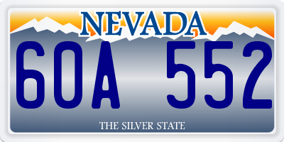 NV license plate 60A552