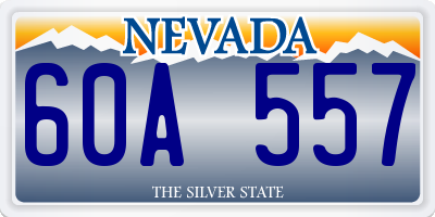 NV license plate 60A557