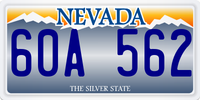 NV license plate 60A562