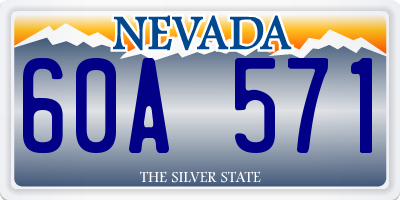 NV license plate 60A571