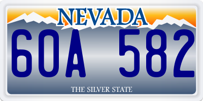 NV license plate 60A582