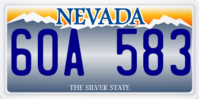 NV license plate 60A583