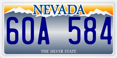 NV license plate 60A584