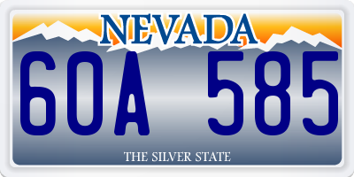 NV license plate 60A585