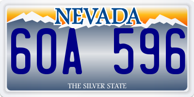 NV license plate 60A596