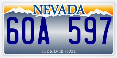 NV license plate 60A597