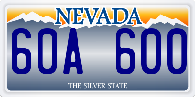 NV license plate 60A600