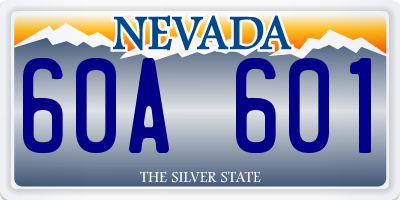 NV license plate 60A601