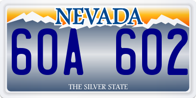 NV license plate 60A602