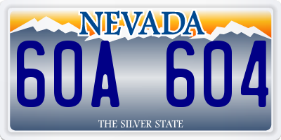 NV license plate 60A604