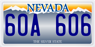 NV license plate 60A606