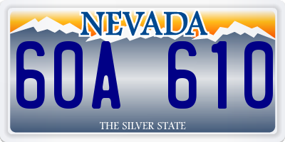 NV license plate 60A610