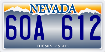 NV license plate 60A612