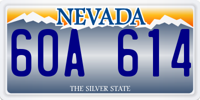 NV license plate 60A614