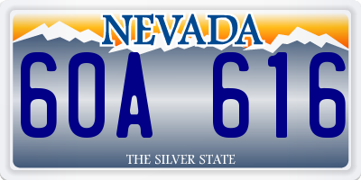 NV license plate 60A616