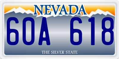 NV license plate 60A618
