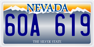 NV license plate 60A619