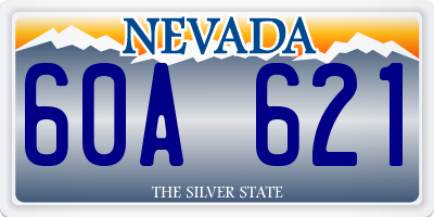 NV license plate 60A621