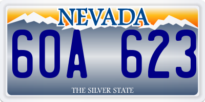 NV license plate 60A623