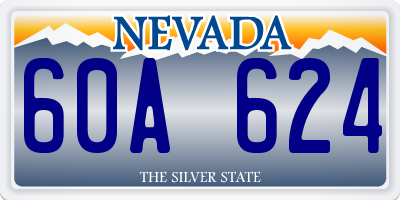 NV license plate 60A624