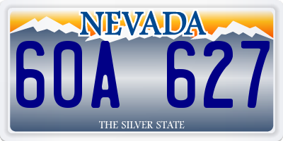 NV license plate 60A627