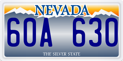 NV license plate 60A630