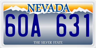 NV license plate 60A631