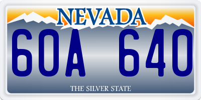 NV license plate 60A640