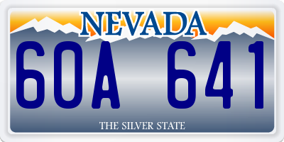 NV license plate 60A641
