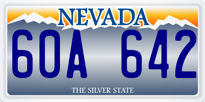 NV license plate 60A642