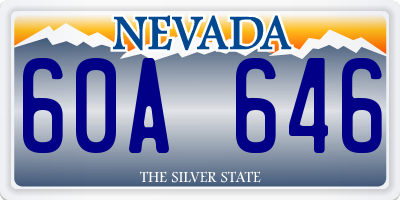 NV license plate 60A646