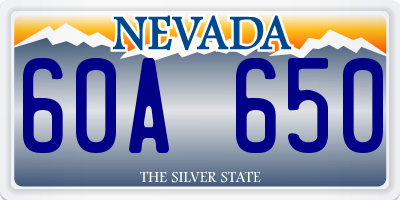 NV license plate 60A650