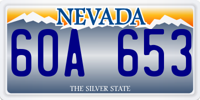 NV license plate 60A653