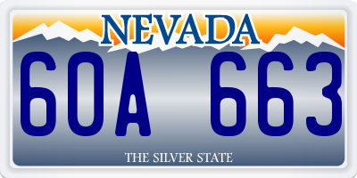NV license plate 60A663