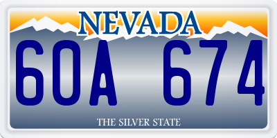 NV license plate 60A674