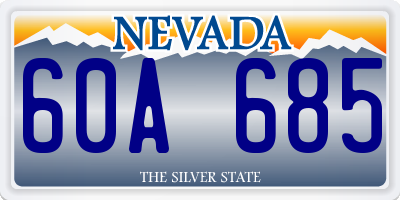 NV license plate 60A685