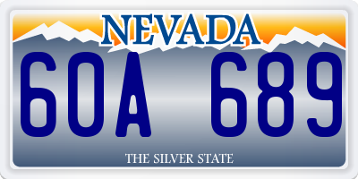 NV license plate 60A689
