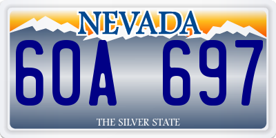 NV license plate 60A697