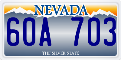 NV license plate 60A703