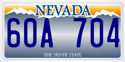 NV license plate 60A704