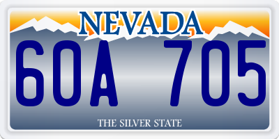 NV license plate 60A705