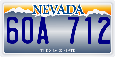 NV license plate 60A712