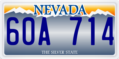 NV license plate 60A714